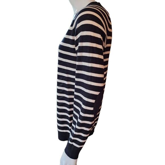 Joie Black & White Striped Lightweight Sweater (S) - Picture 3 of 6